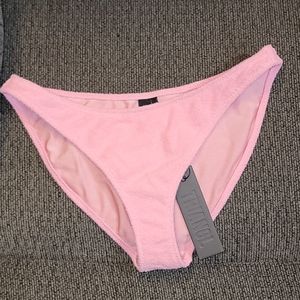 Pink terry cloth normal coverage bathing suit bottom